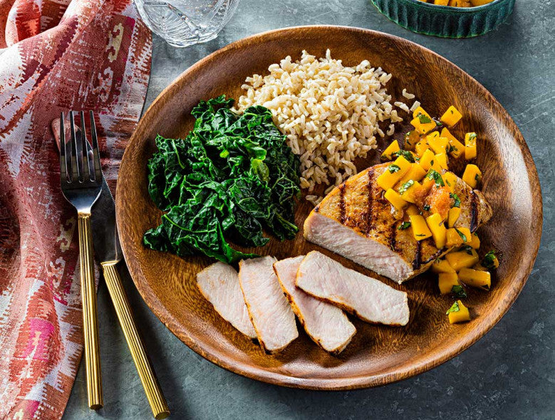 Spicy Pork Chops with Sweet Mango Sauce